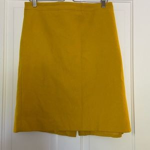J Crew Yellow Pencil Wool Skirt